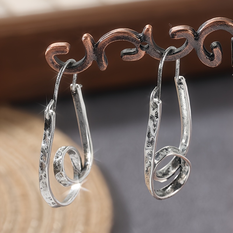 Women's Vintage Boho Style Copper Spiral Hoop Earrings